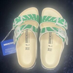 Birkenstock Leafy Green and Cream Sandals. *BRAND NEW*. Smoke free/pet free home